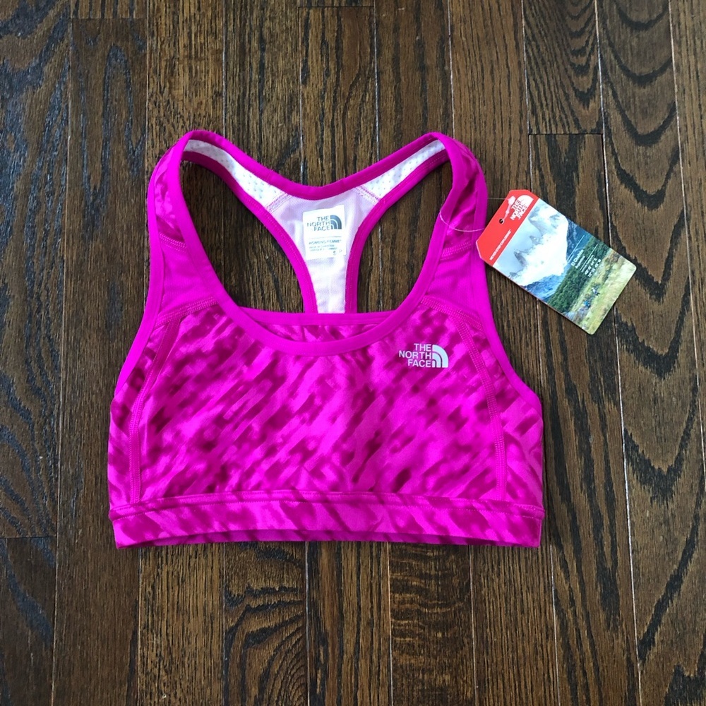 *NWT* The North Face Women’s S Magenta Stow-n-Go II Wireless Running Sports Bra - Picture 1 of 10